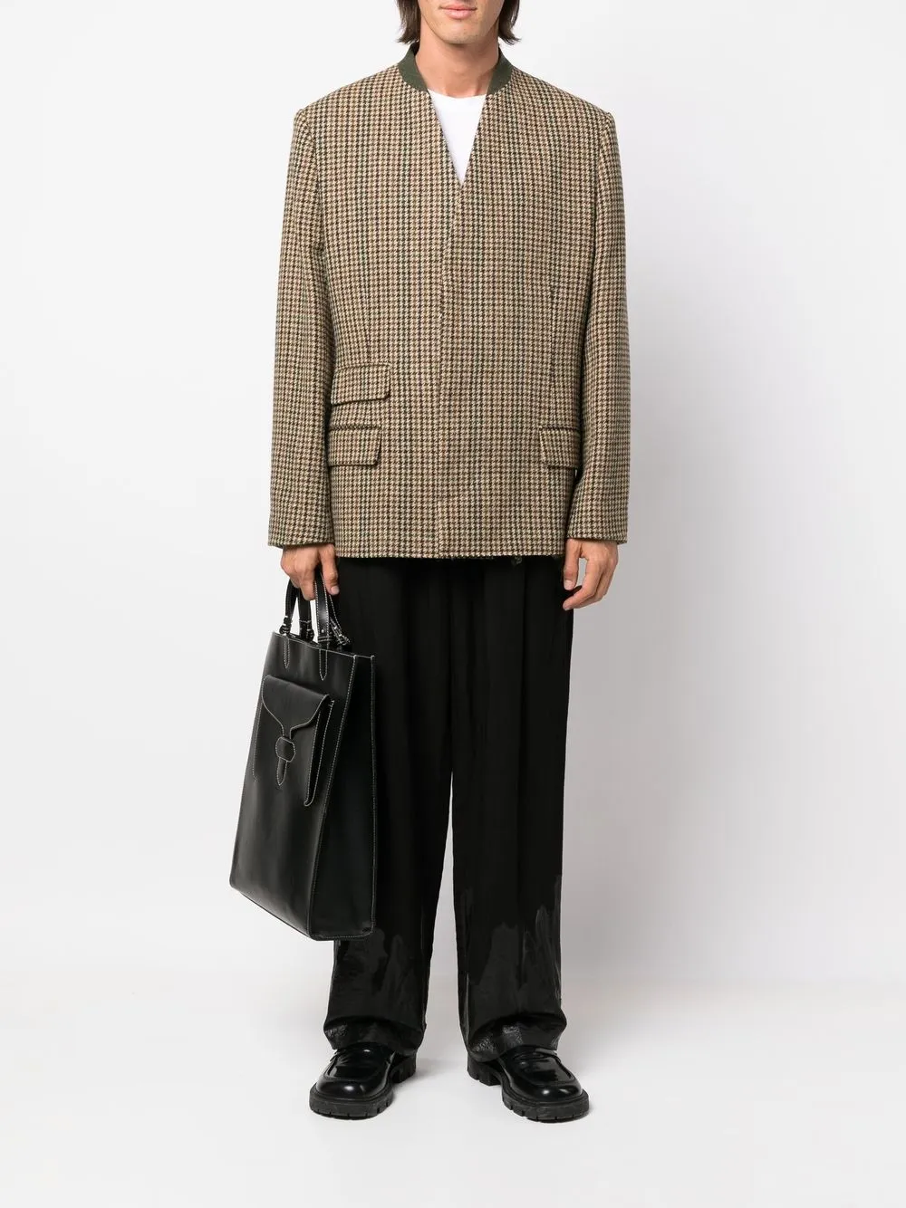 Maison Margiela houndstooth-pattern Wool Blazer - Farfetch