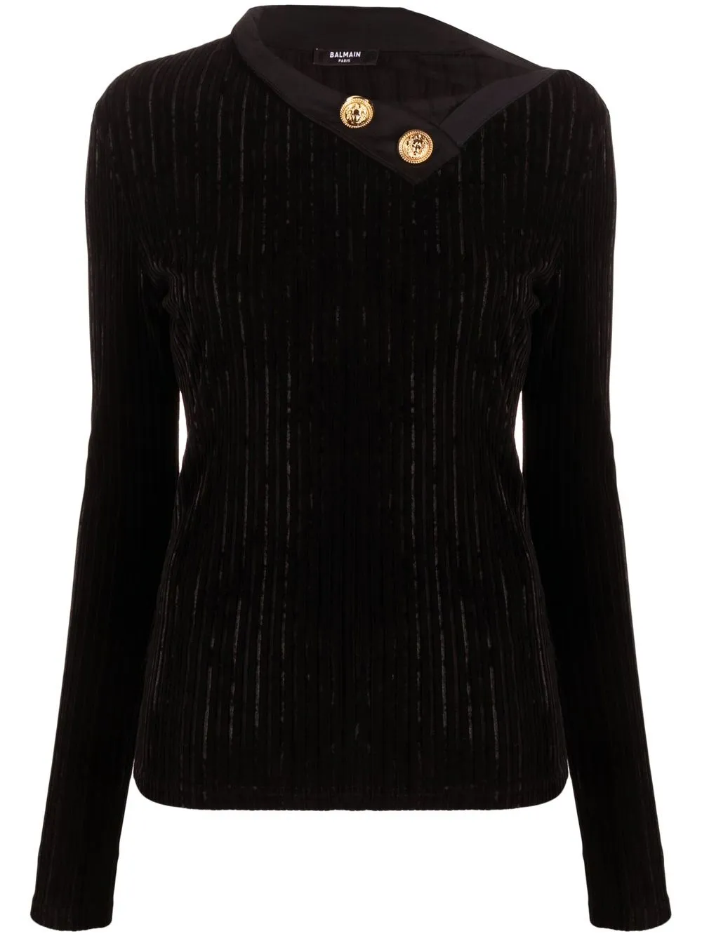 Balmain button-embellished long-sleeve Top - Farfetch