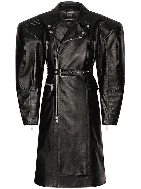 Dolce & Gabbana oversized leather trench coat