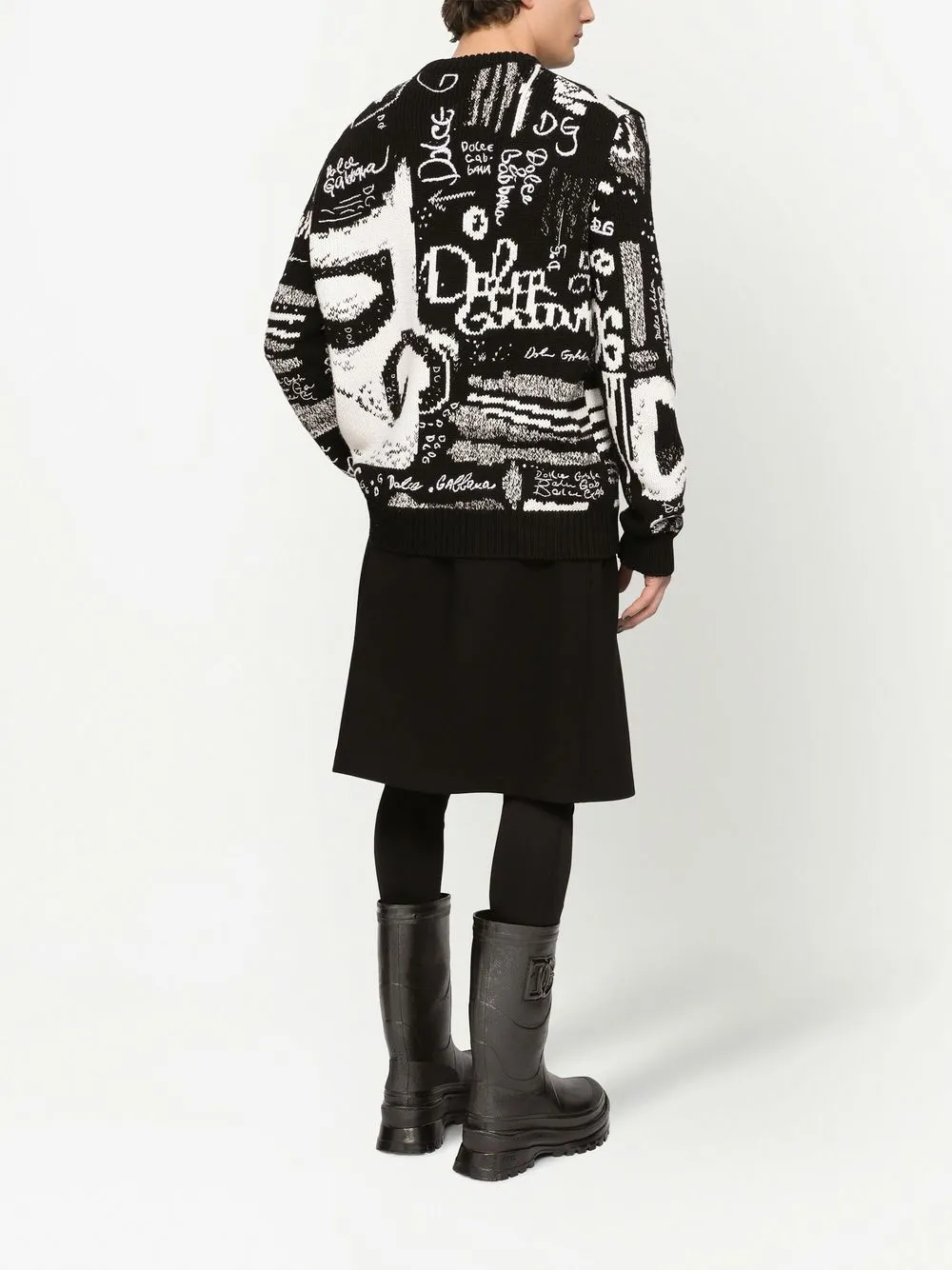 Dolce And Gabbana Dg Intarsia Knit Jumper Farfetch