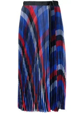 Sacai プリーツロングスカート グラフィック Sacai グラフィック プリーツスカート | ブルー | FARFETCH JP