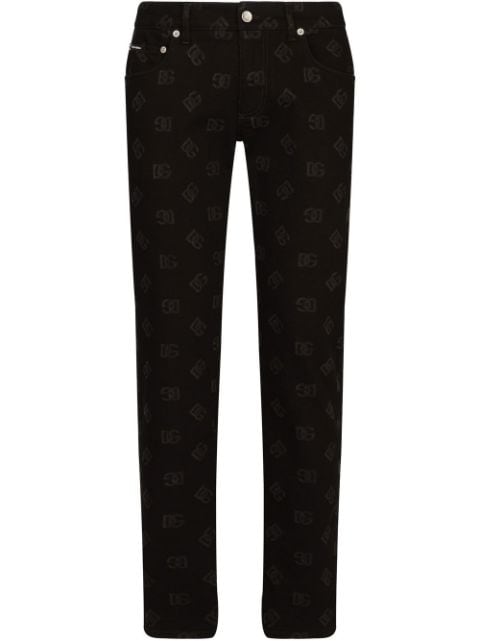 Dolce & Gabbana jeans slim con logo estampado DG