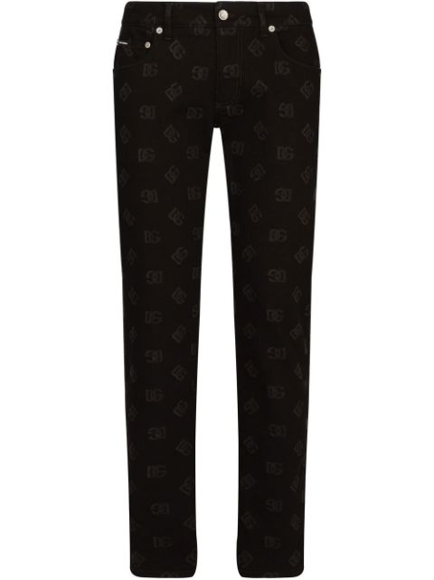 Dolce & Gabbana jeans slim con logo estampado DG