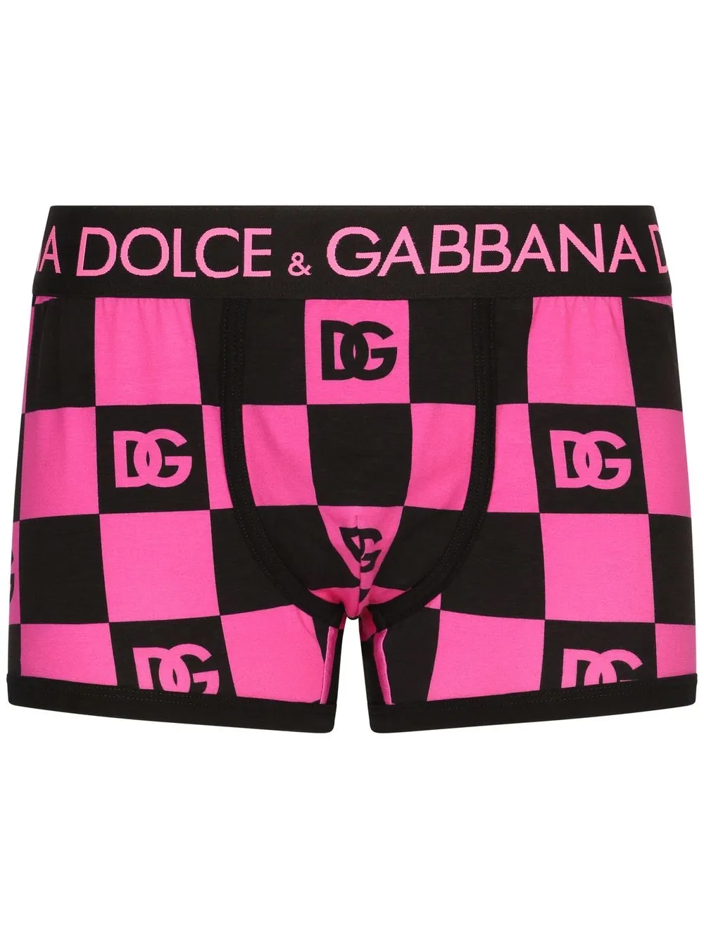 

Dolce & Gabbana logo check-print boxerbriefs - Pink
