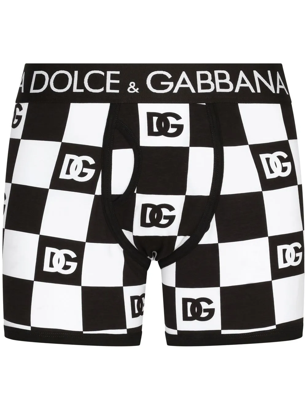 

Dolce & Gabbana logo check-print boxer briefs - Black