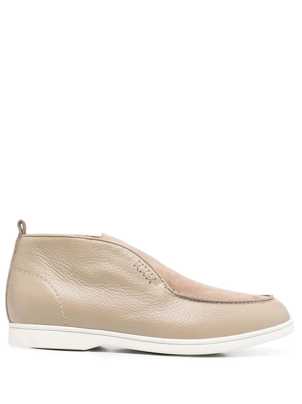 

Paul Warmer polished-finish almond-toe loafers - Neutrals