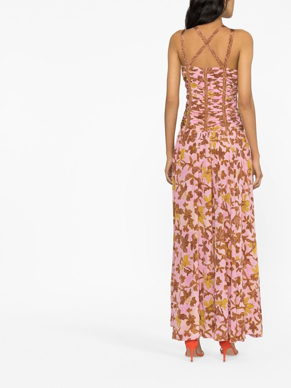 Ulla Johnson Anya Ruched-bodice Maxi Dress In Pink 