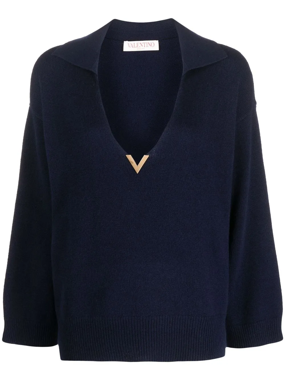 

Valentino VGold detail cashmere jumper - Blue