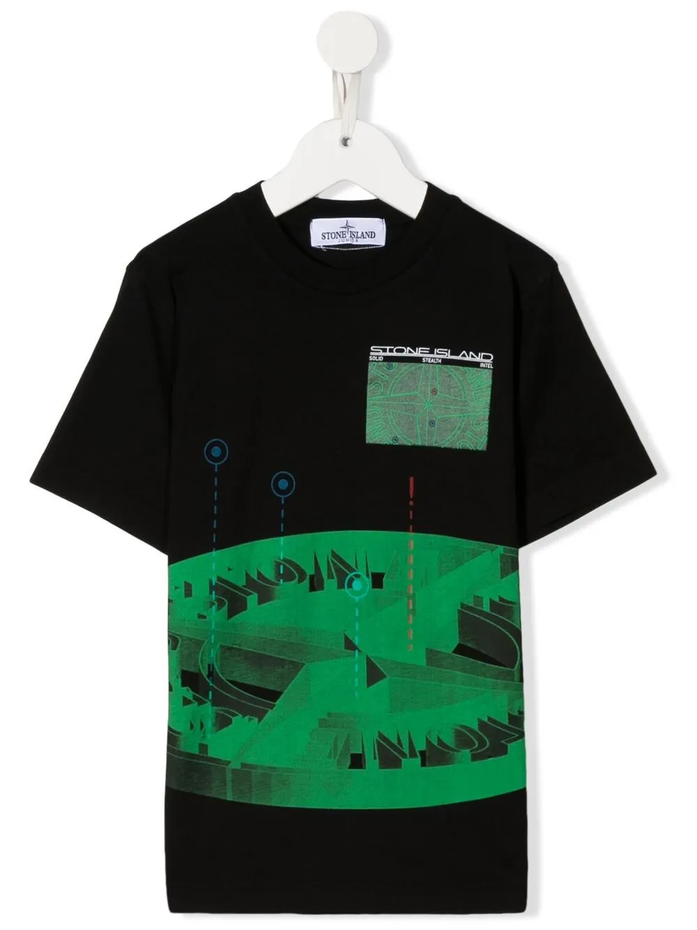 

Stone Island Junior playera con estampado gráfico - Negro