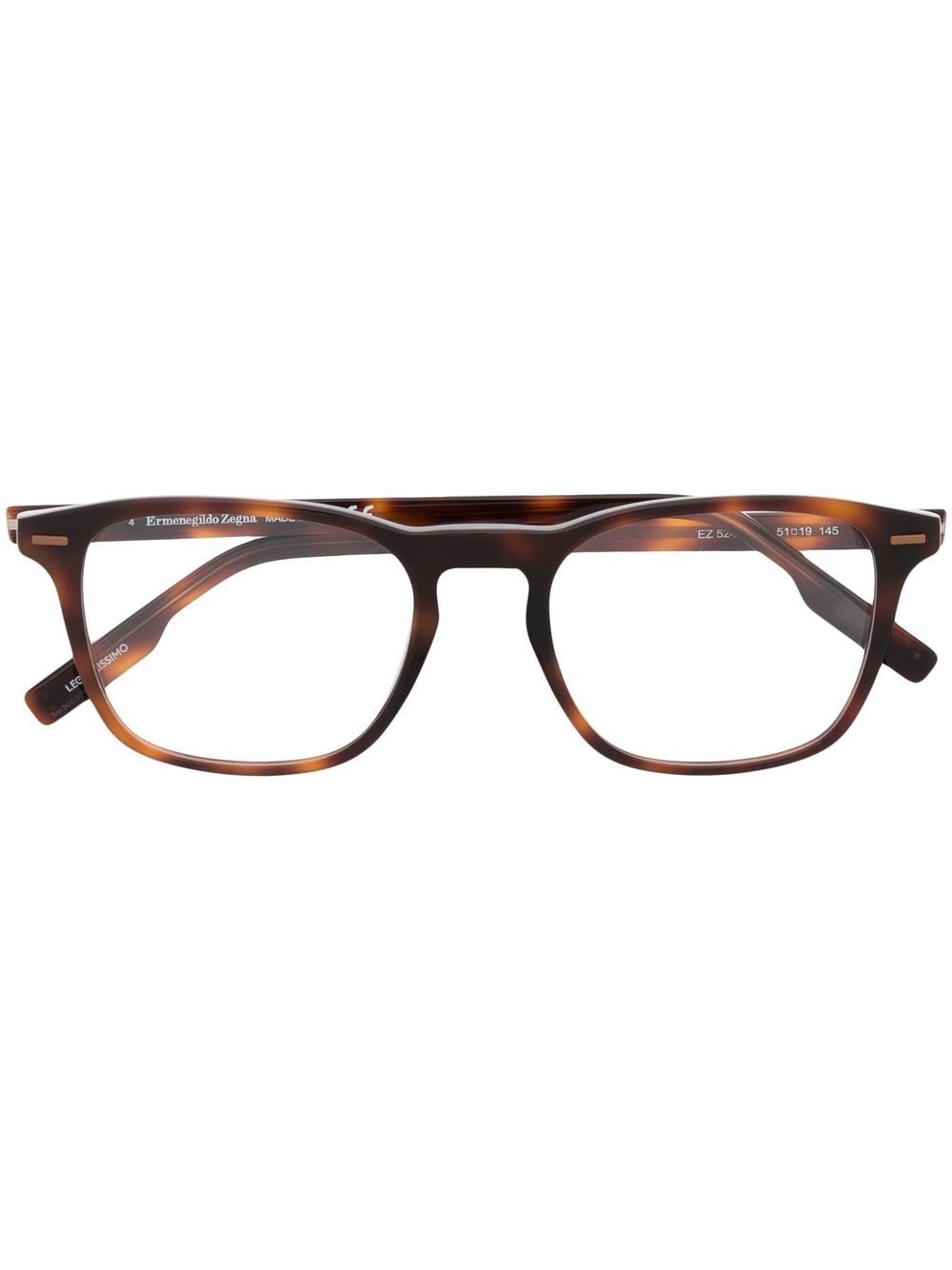 zegna lunettes de vue à monture rectangulaire - marron
