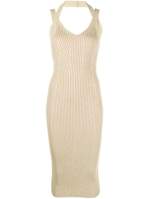 Simkhai vestido de canalé con cuello halter