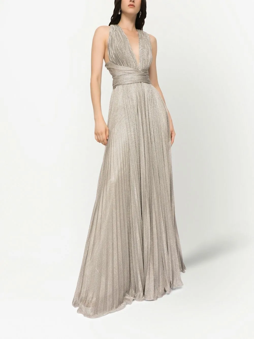 Dolce & Gabbana Maxi-jurk met lamé-effect - Grijs