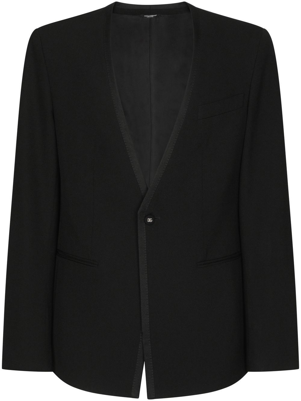 Dolce & Gabbana collarless wool-blend blazer – Black