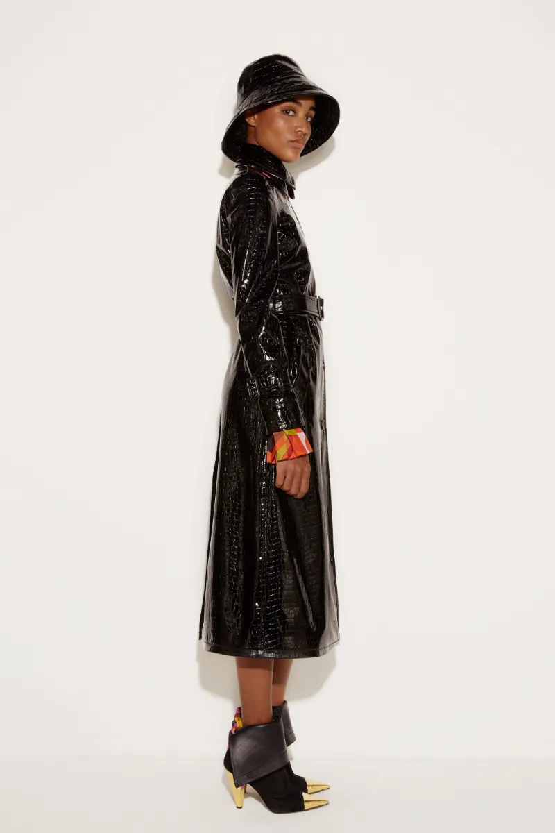 black croc trench coat