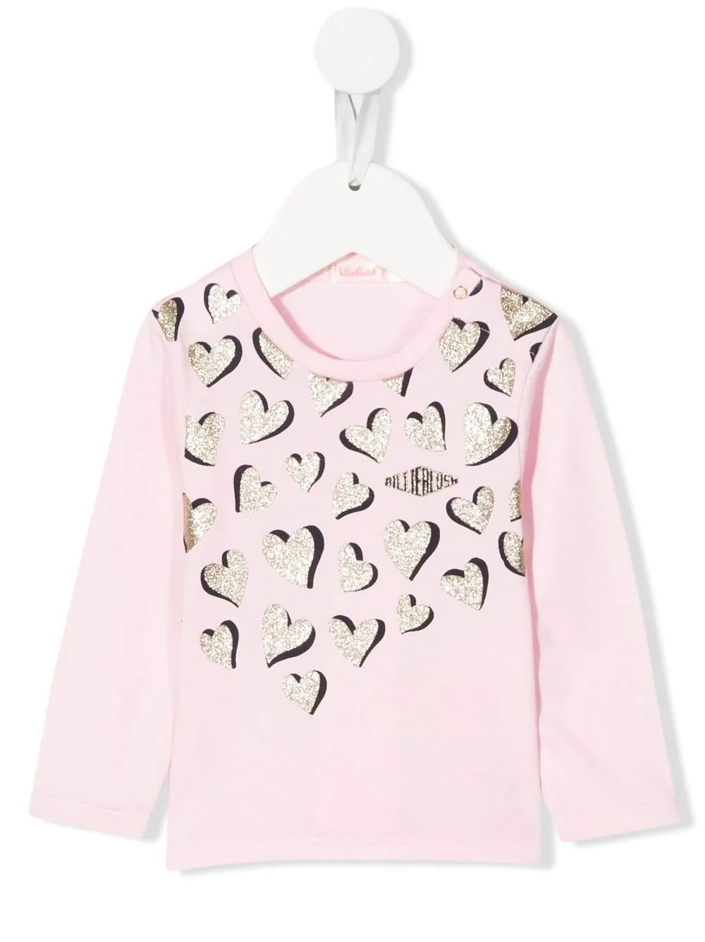 

Billieblush glitter-heart long-sleeve T-shirt - Pink