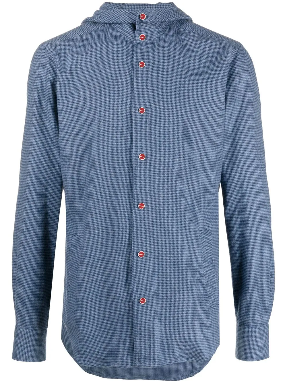 

Kiton camisa con capucha y botones - Azul