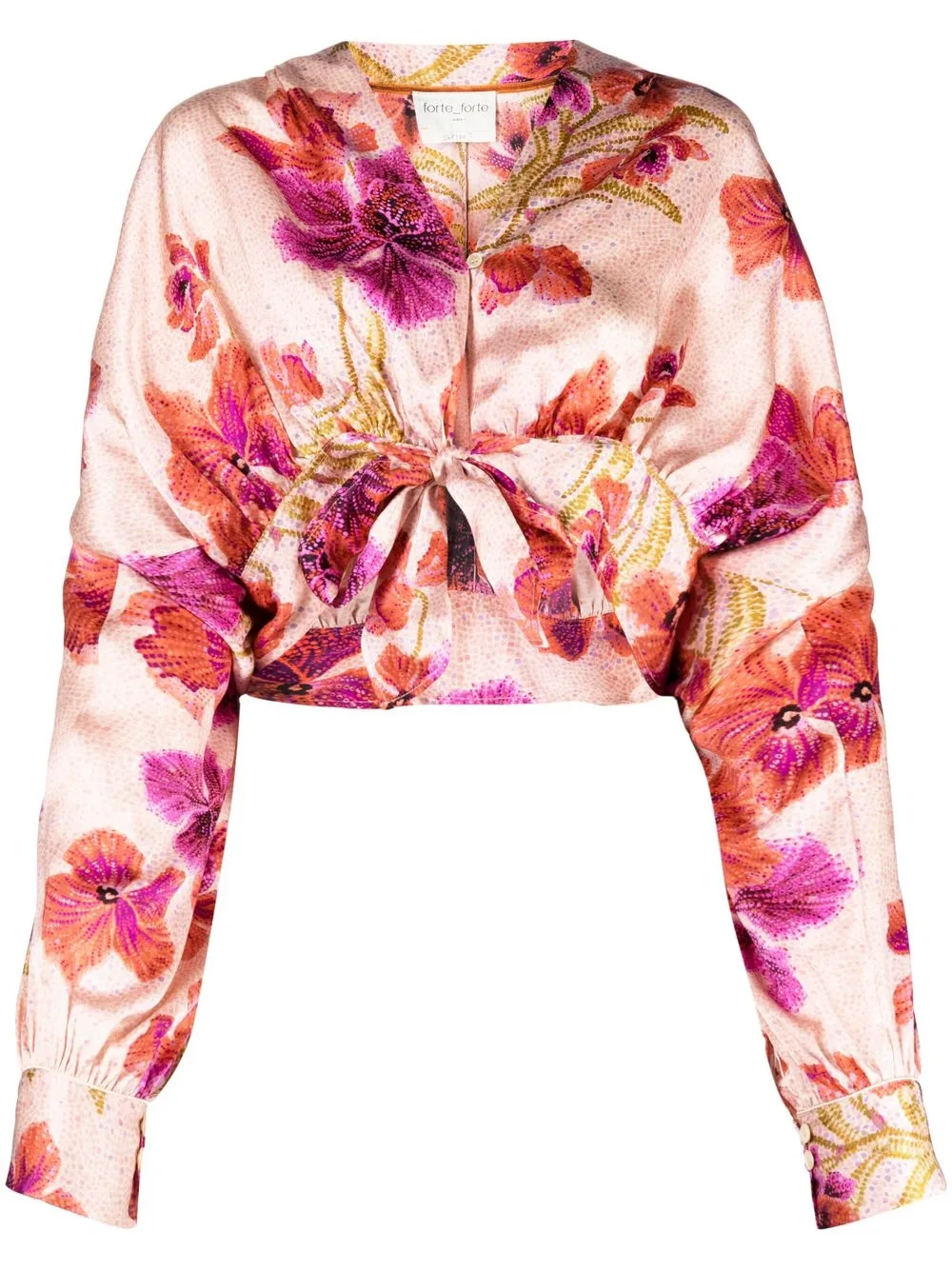 

Forte Forte floral-print silk blouse - Pink