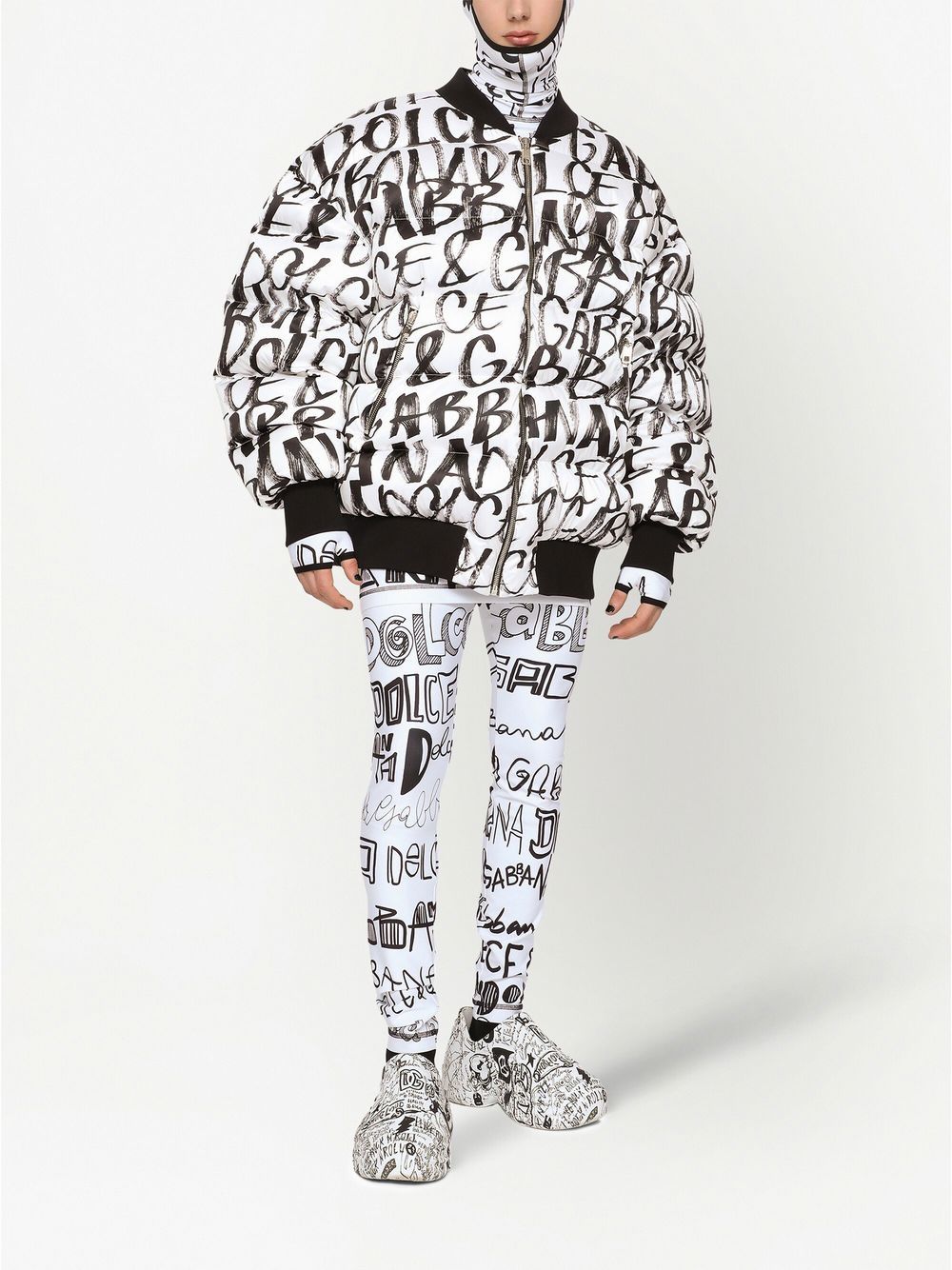Shop Dolce & Gabbana All-over Logo-print Bomber Jacket In White