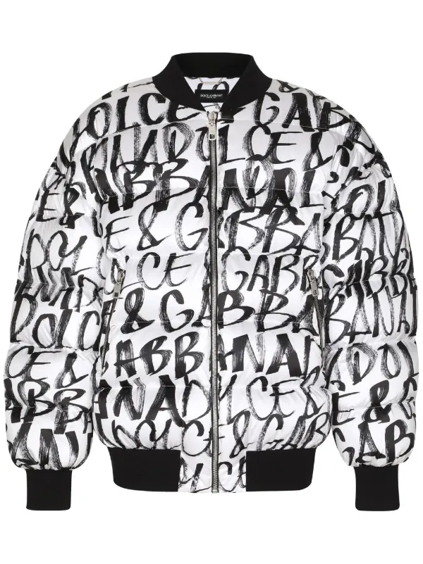 Dolce Gabbana all over logo print Bomber Jacket Farfetch