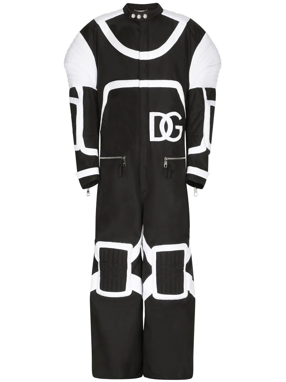 

Dolce & Gabbana padded logo-patch jumpsuit - Black