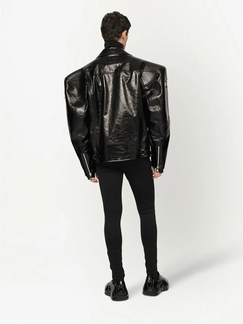 Mens ysl leather clearance jacket