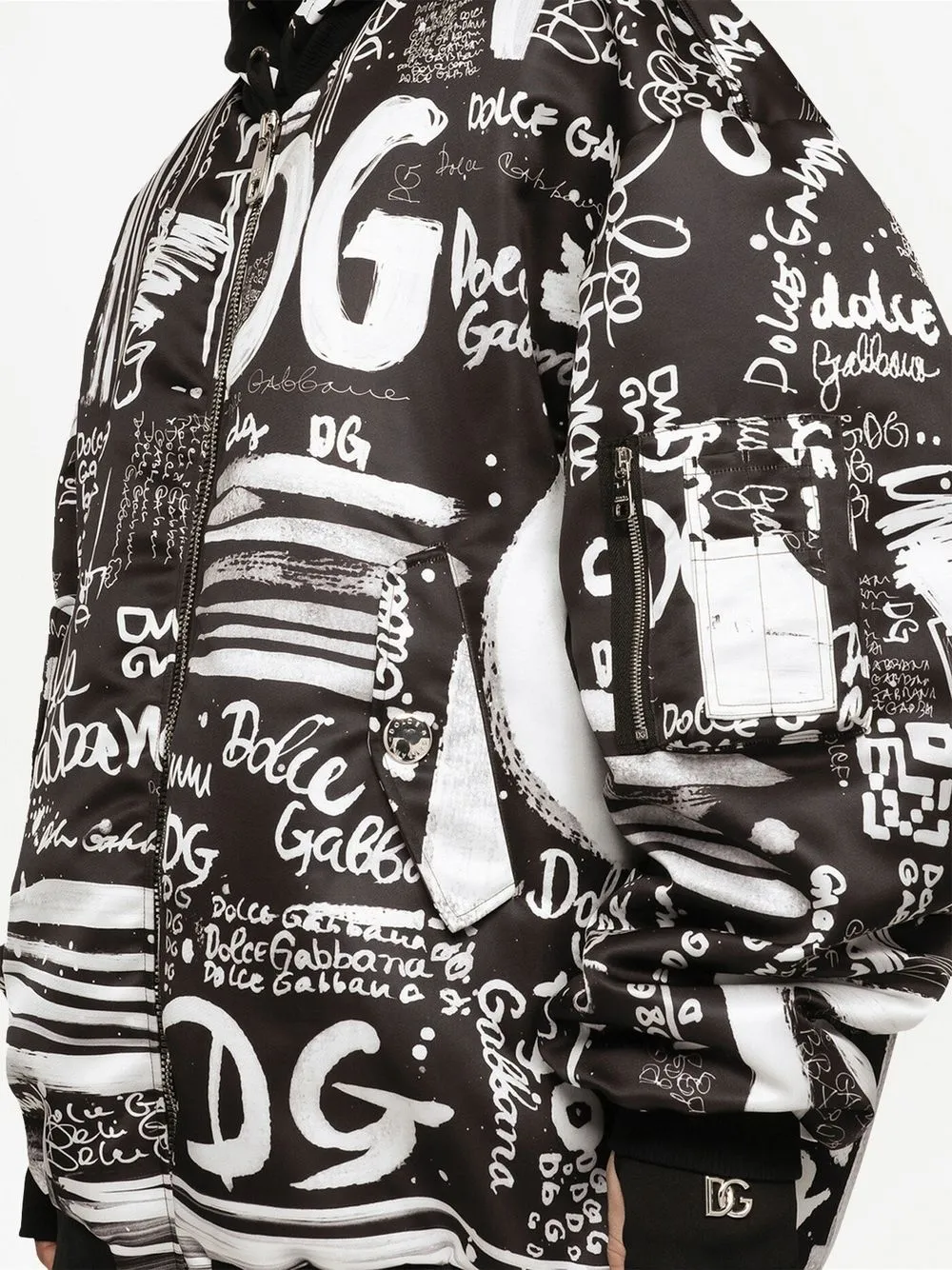 Dolce & Gabbana Oversized logo-print Bomber Jacket - Farfetch