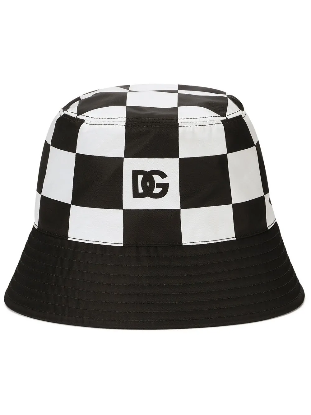 

Dolce & Gabbana checkerboard-print logo bucket hat - Black