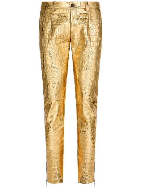 Dolce & Gabbana metallic-finish skinny trousers
