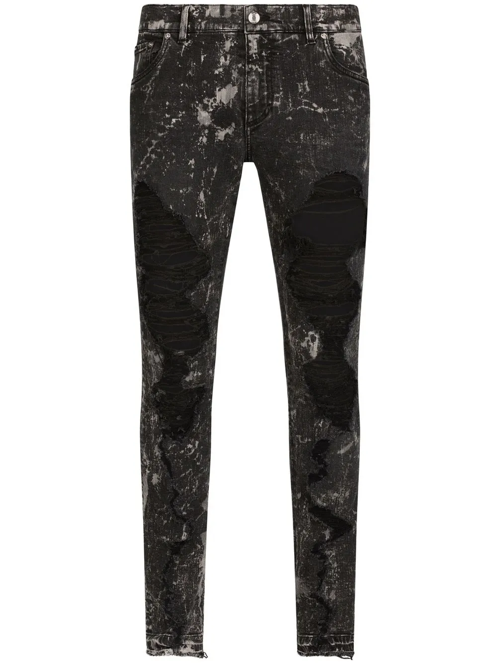 

Dolce & Gabbana skinny jeans con efecto envejecido - Negro