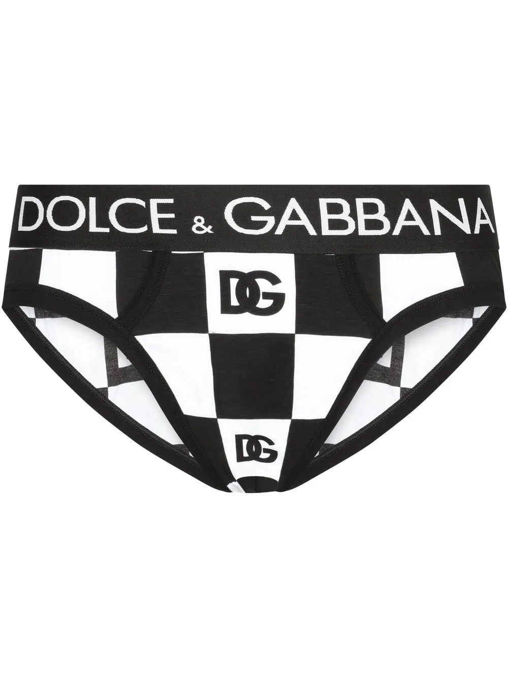 

Dolce & Gabbana logo check-print briefs - Black