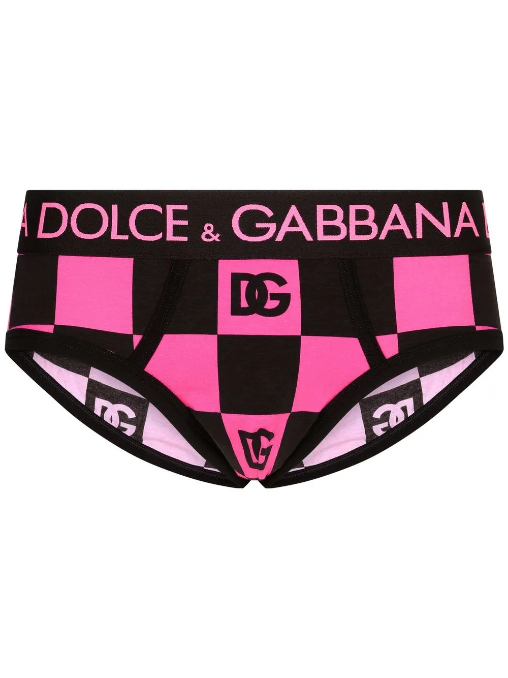 

Dolce & Gabbana calzones a cuadros con logo - Rosado