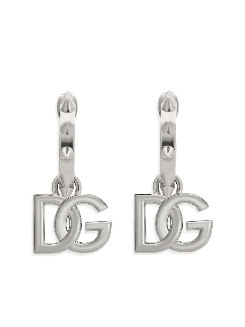 

Dolce & Gabbana aretes con aplique DG - Plateado