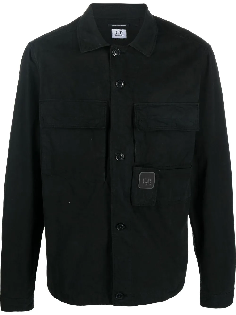 

C.P. Company sobrecamisa con parche del logo - Negro