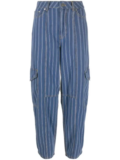 GANNI striped denim cargo pants