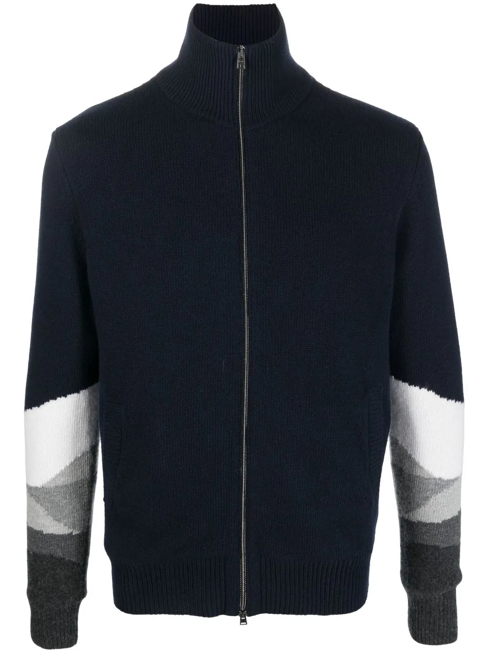 

Herno intarsia-knit zipped jumper - Blue