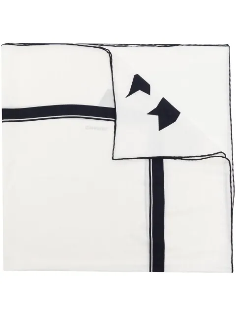 CHANEL Pre-Owned ribbon print silk scard