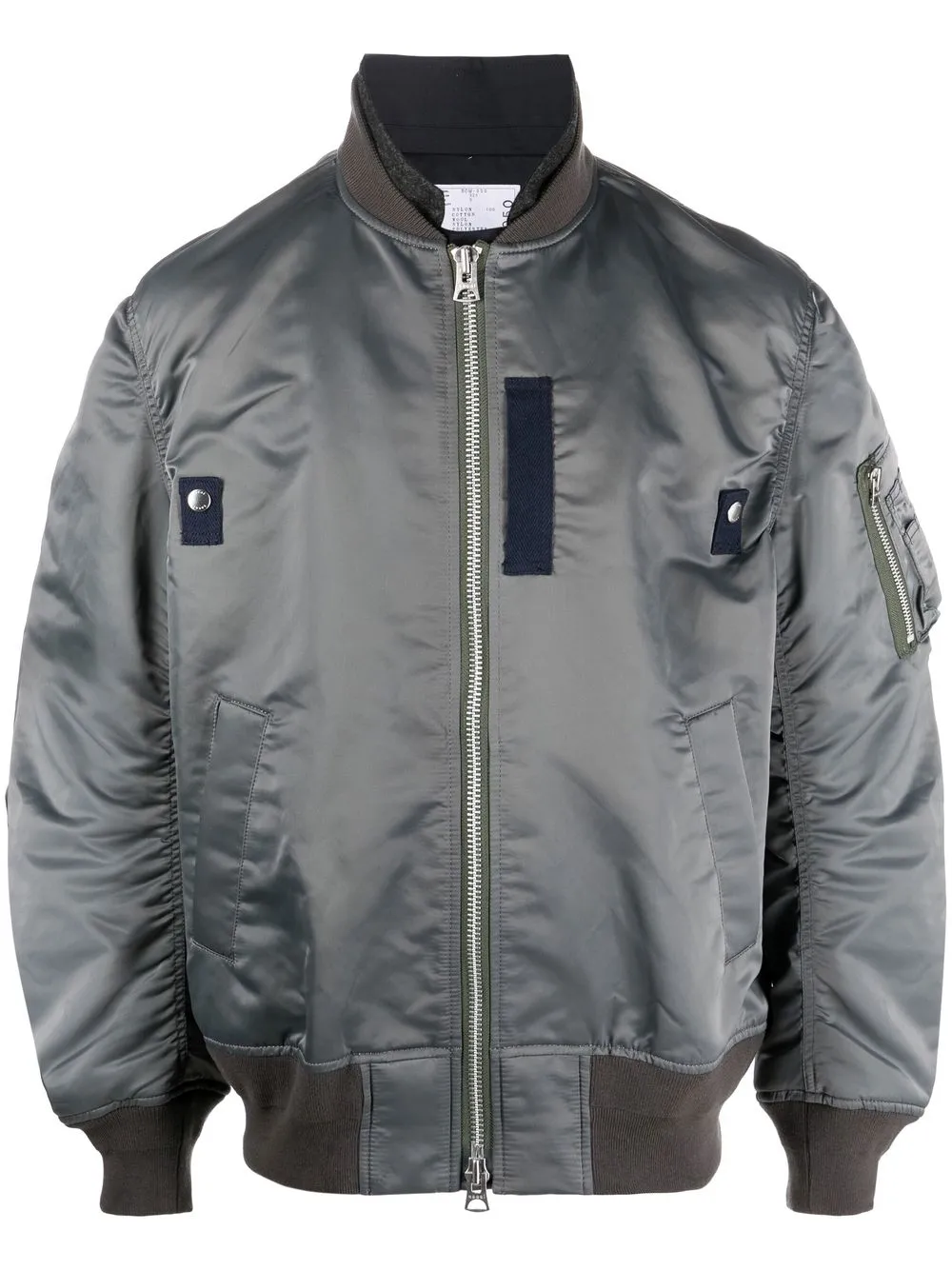 

sacai zip-up bomber jacket - Grey