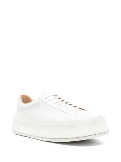 white platform sneakers leather