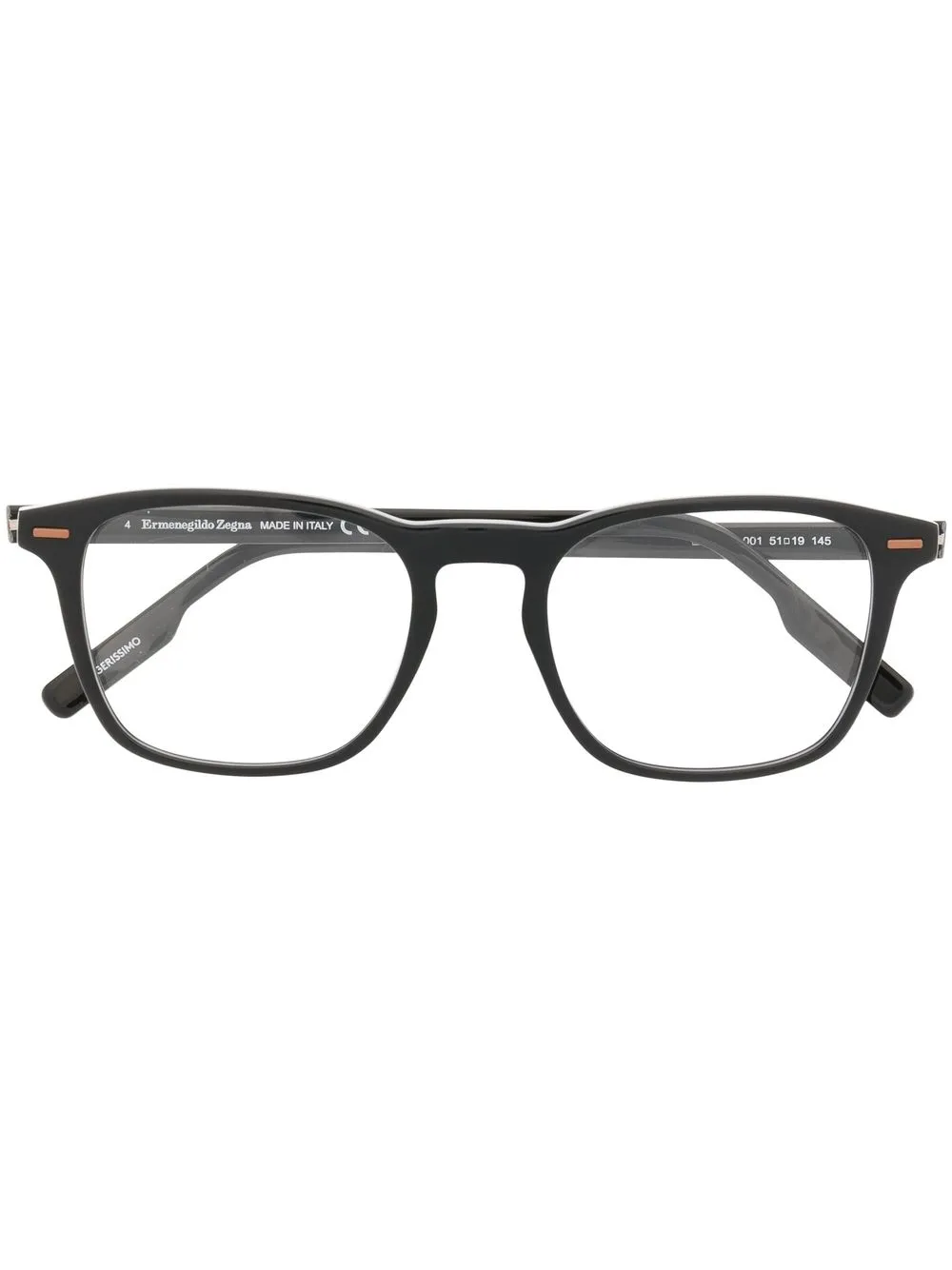 

Zegna lentes con armazón rectangular - Negro