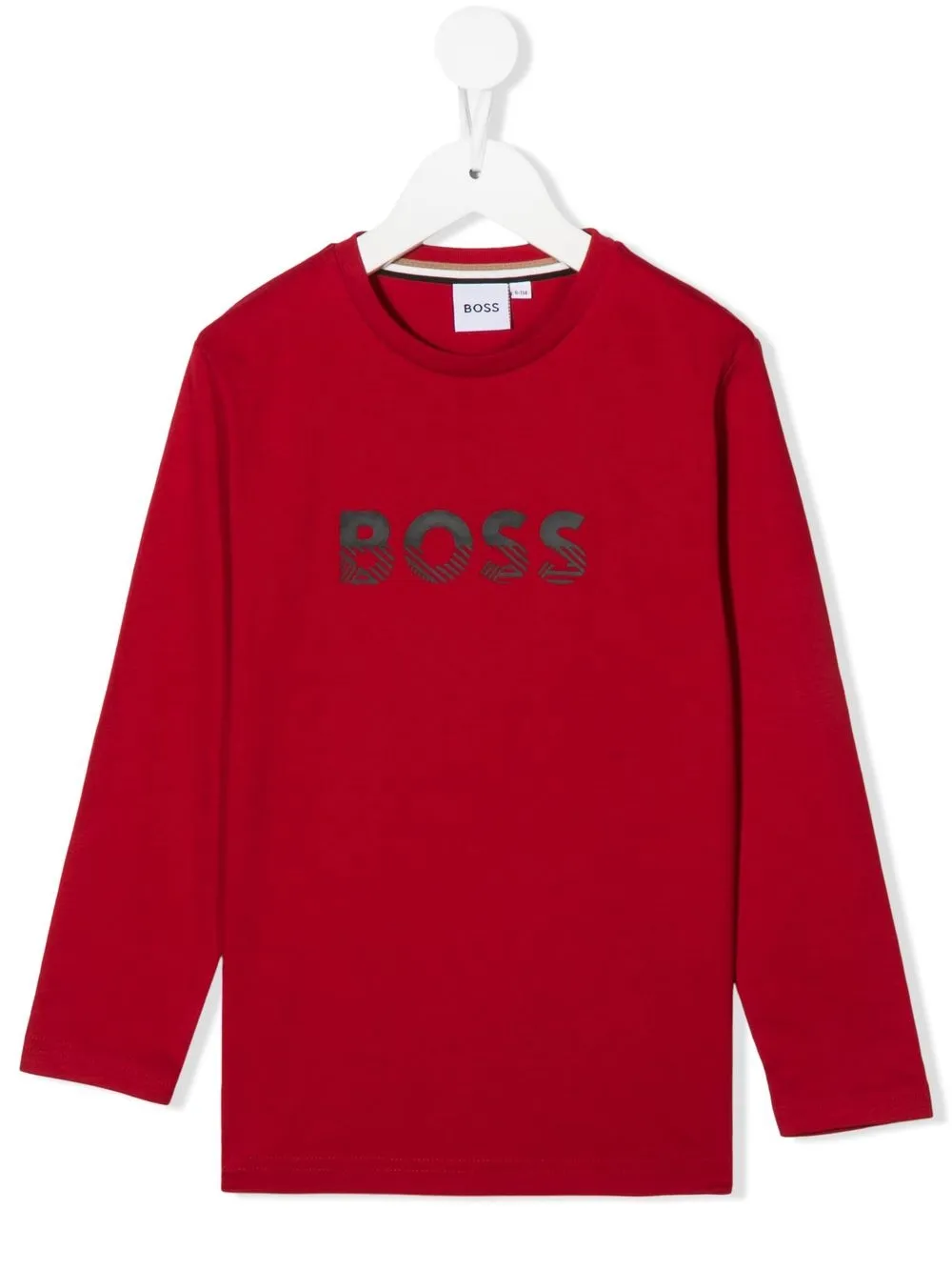 

BOSS Kidswear playera manga larga con logo estampado - Rojo