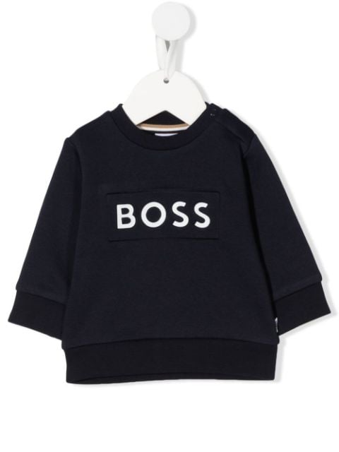 BOSS Kidswear suéter con logo en relieve