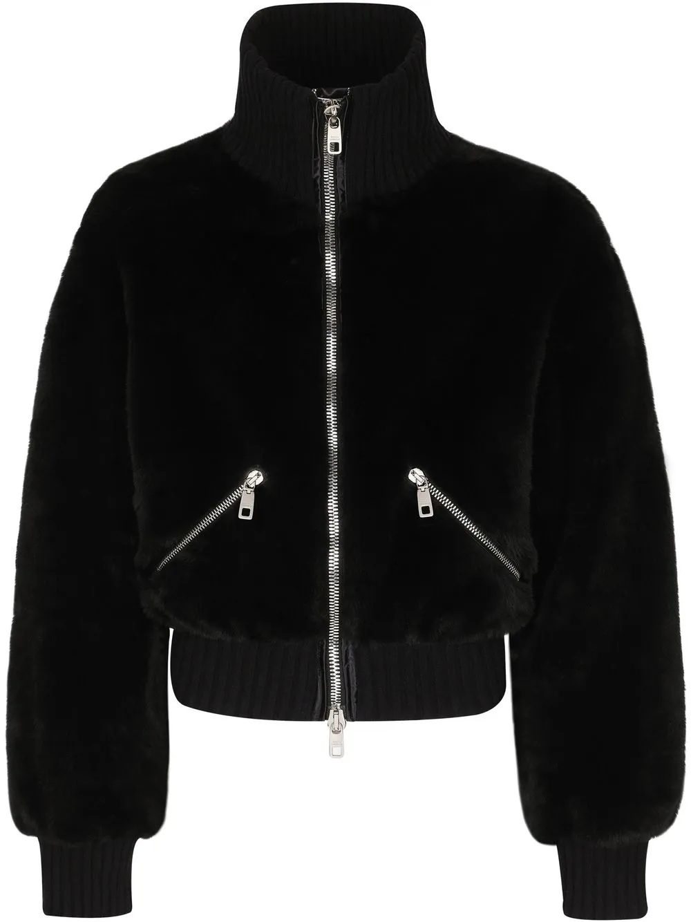 

Dolce & Gabbana chamarra bomber con cuello de tortuga - Negro