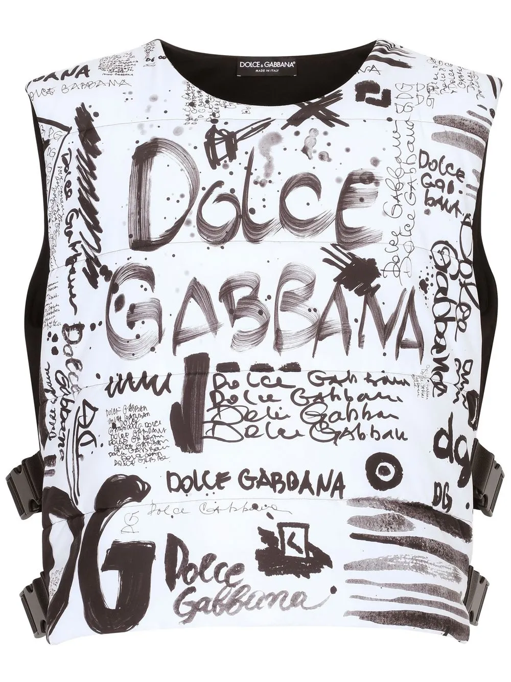 

Dolce & Gabbana chaleco con logo estampado - Blanco