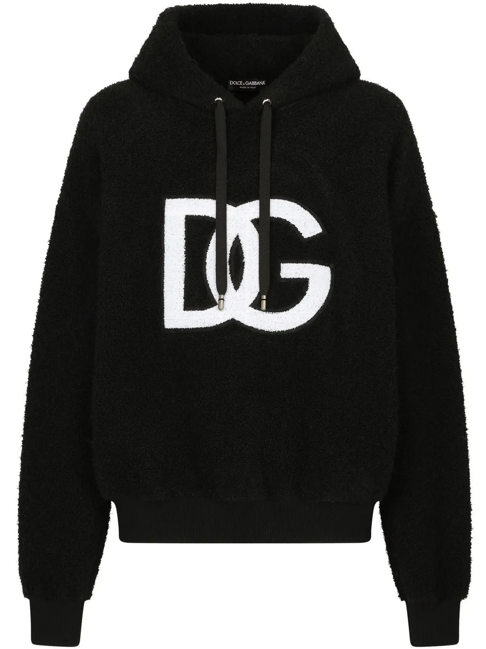 

Dolce & Gabbana hoodie de toalla con parche del logo - Negro