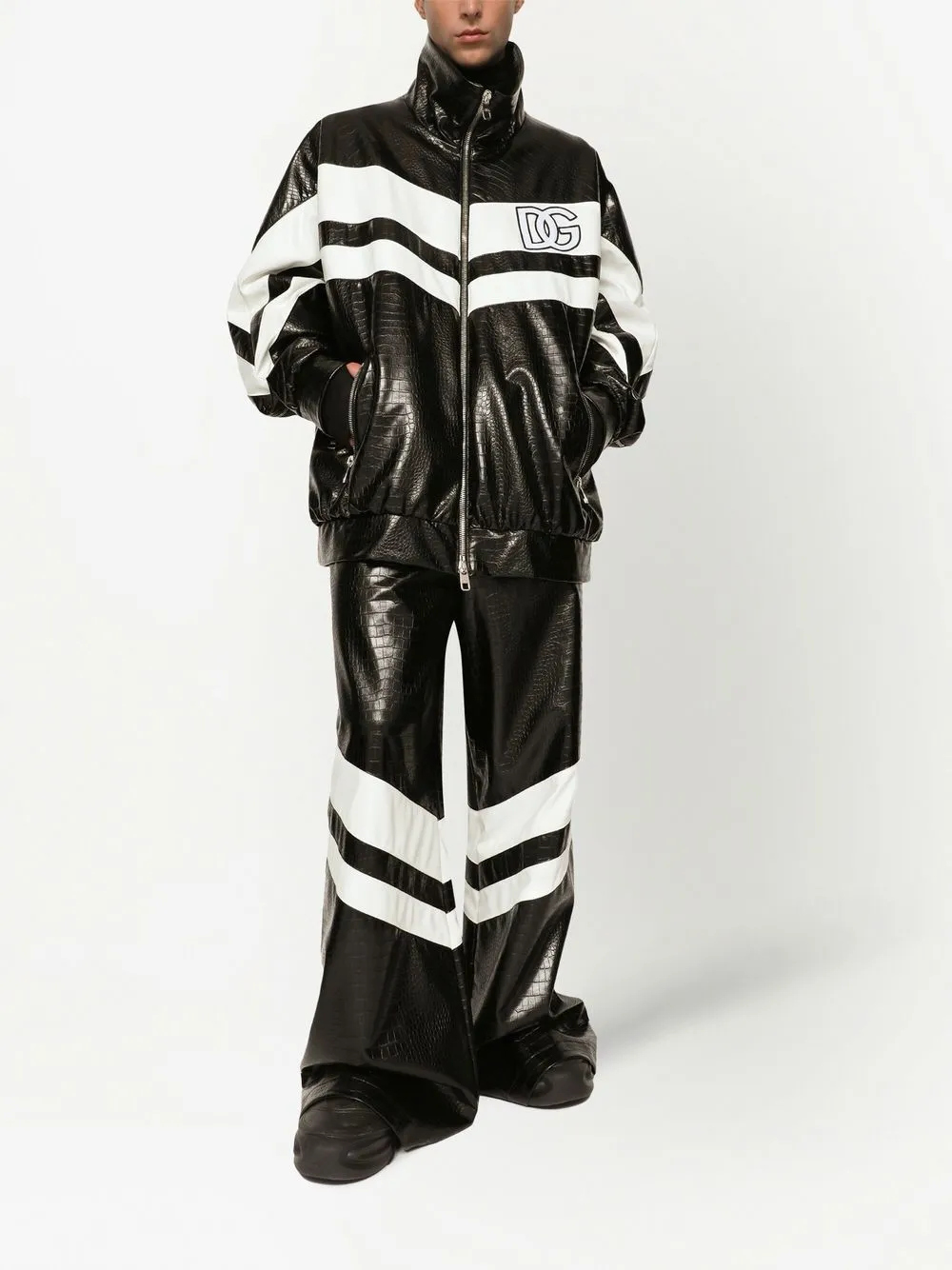 Dolce & Gabbana crocodileembossed fauxleather Jacket Farfetch