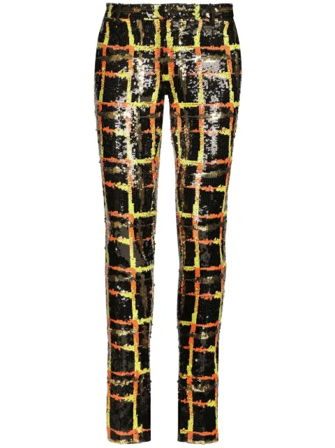 Dolce & Gabbana pantalones bordados con lentejuelas