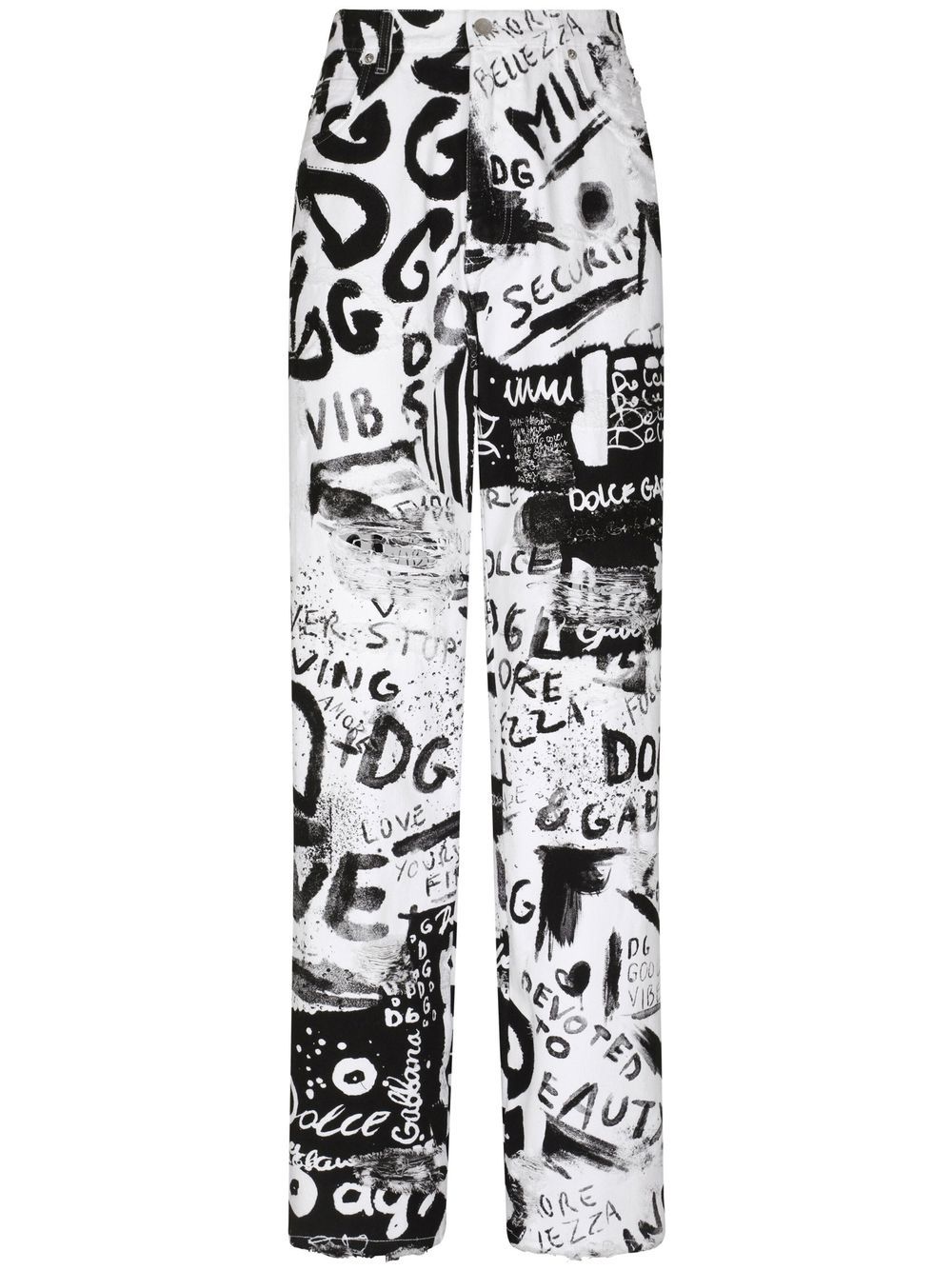 

Dolce & Gabbana jeans con estampado de grafiti - Blanco