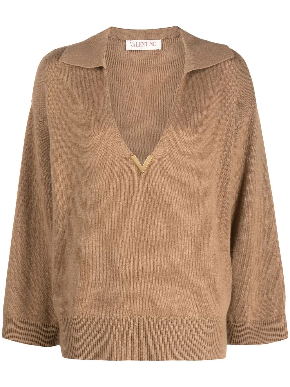 

Valentino VGold detail cashmere jumper - Neutrals