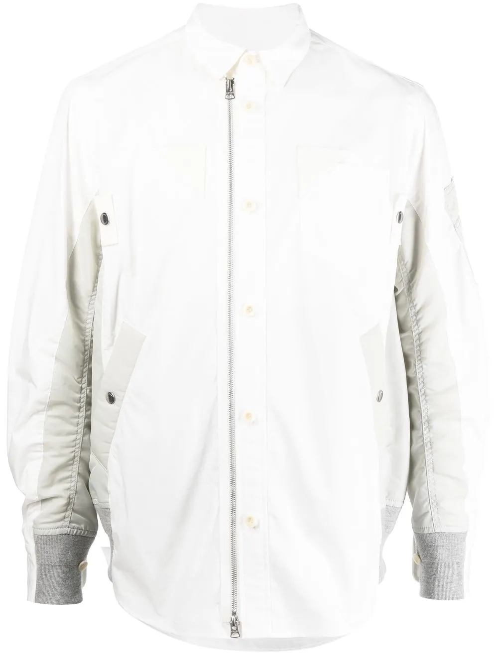 

sacai camisa con cierre lateral - Blanco