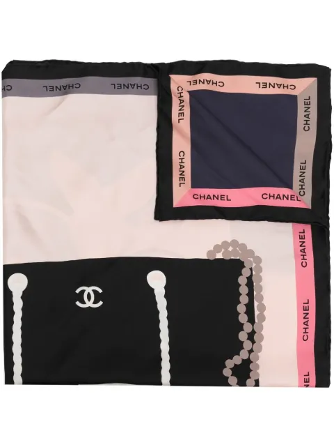 CHANEL Pre-Owned bags print silk scarf